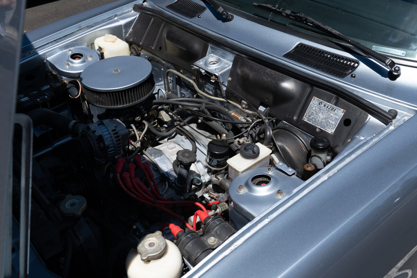 Engine bay showing the rotary engine