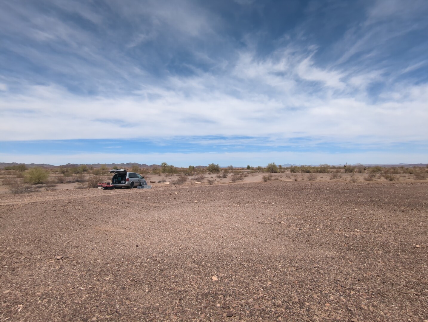 retreat, n., the act of withdrawing from danger; a time of study, prayer, and meditation in a quiet, isolated location. #vanlife #arizona #desert #aging #nomad #snowbird #travel #budgettravel #endstagecapitalism