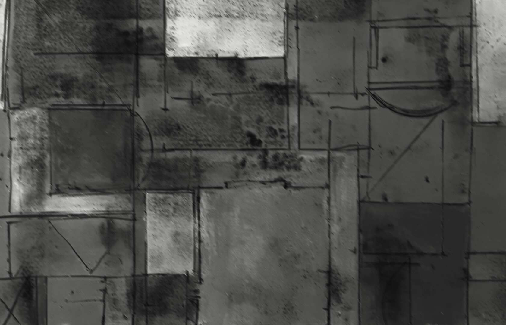 b&w, a painting by Ruth Philo. IRL the painting is in various pinks, etc.