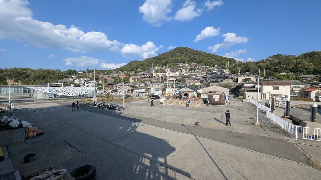 Ogicho (Ogijima's village) from the ferry.
