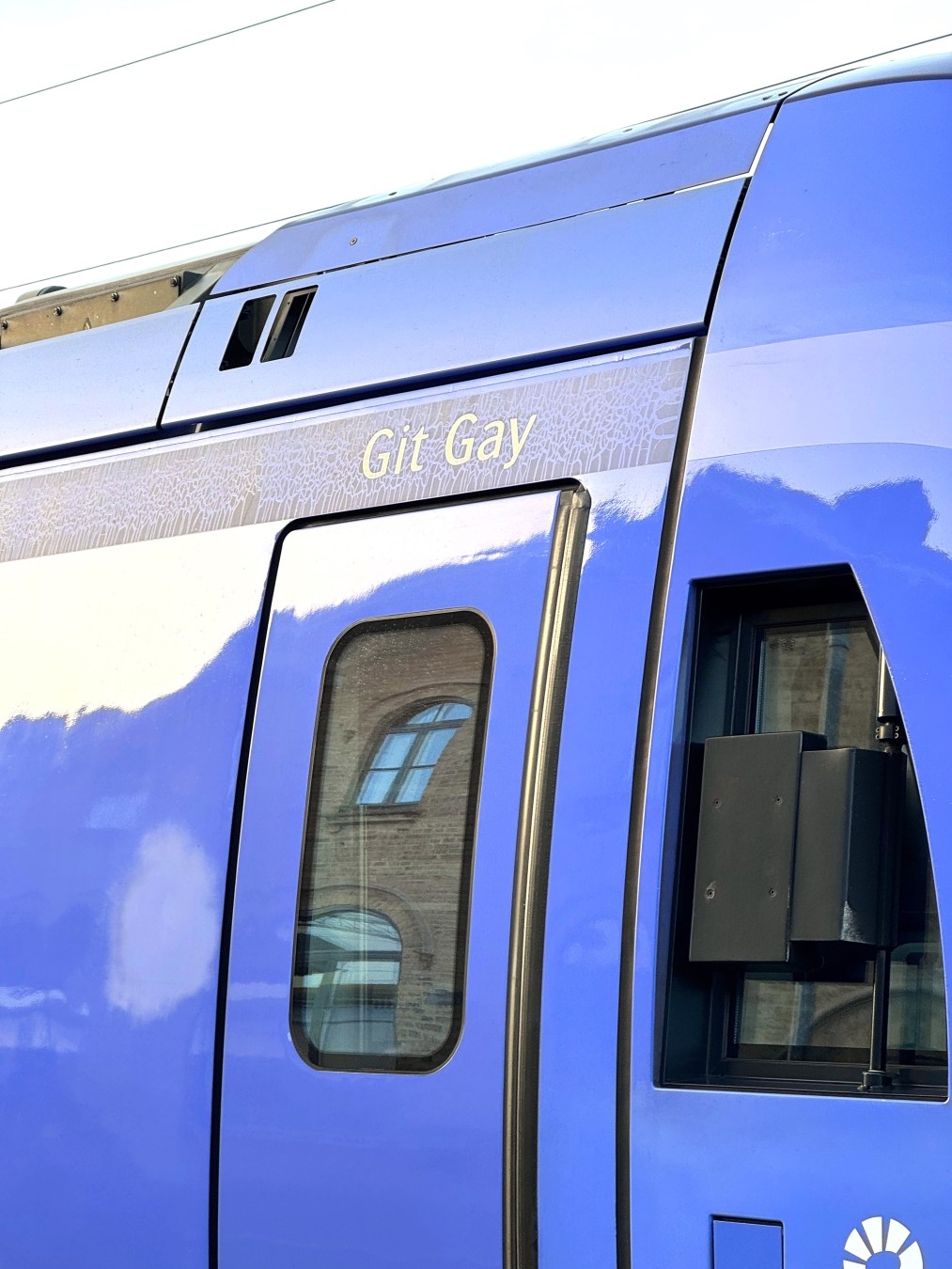 Swedish commuter train with the name 