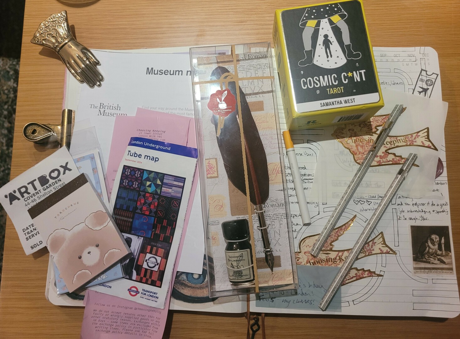 London-themed junk journal! It's actually my most useful journal, so not junk. It has tickets, receipts, stickers, my handwriting of things to do/have done, etc.