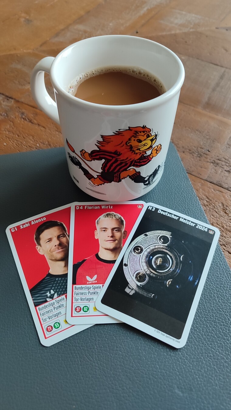 Old Bayer Coffee mug and card game