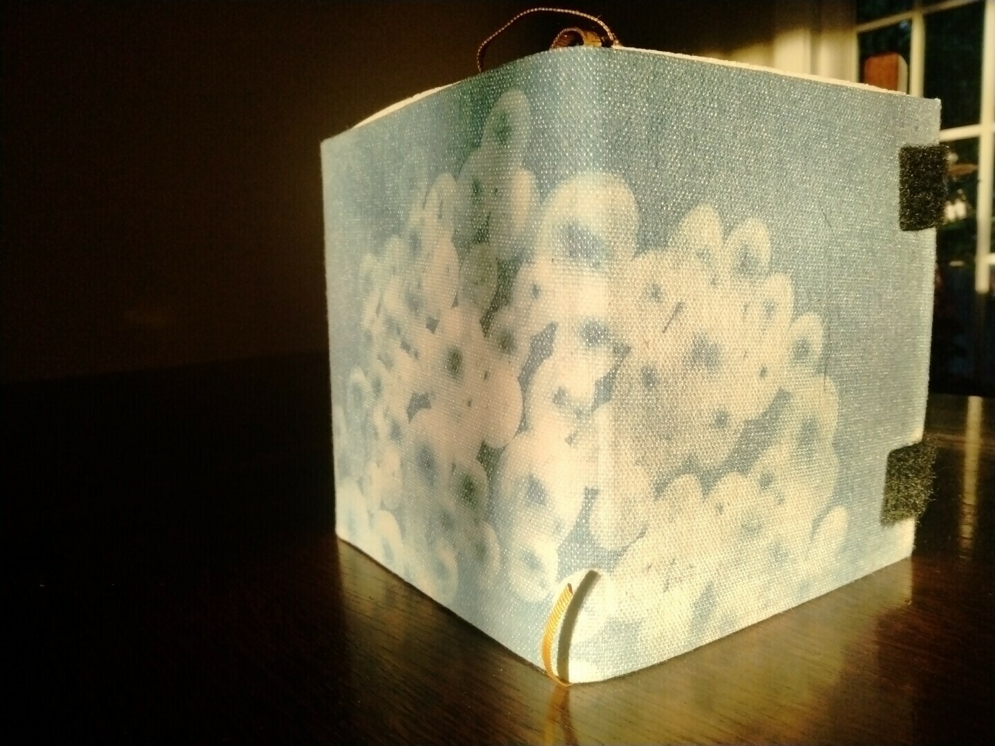 cyanotype cover on hand made travel journal