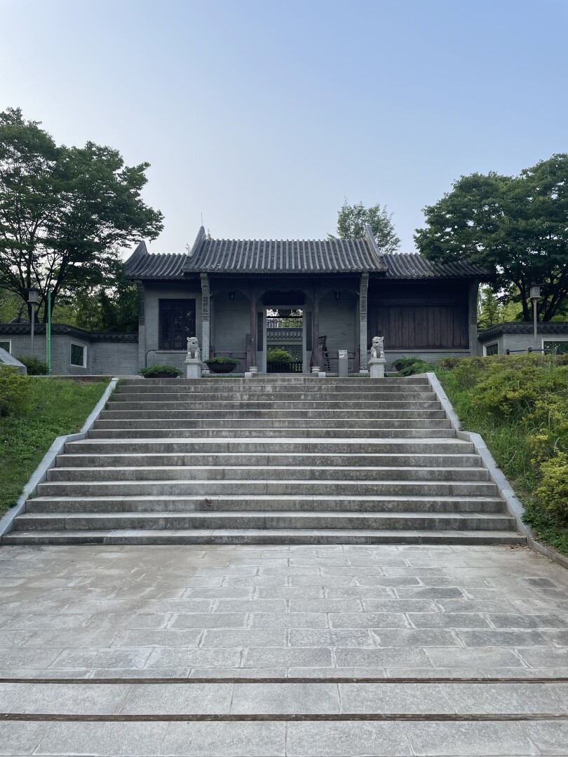 The gate entrance to a Chinese garden within a park near my hotel.